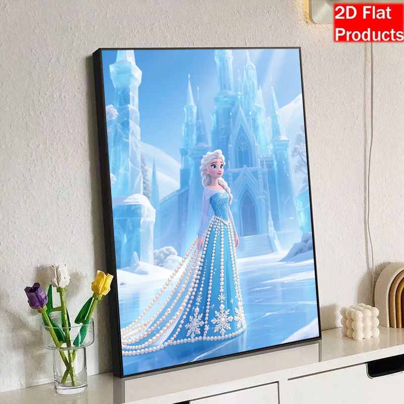 Disney Elsa Pearl Art Creative Pearl Style Artwork 5D DIY Pearl Embroidery Mosaic Cross-Stitch Kit for Home Decor