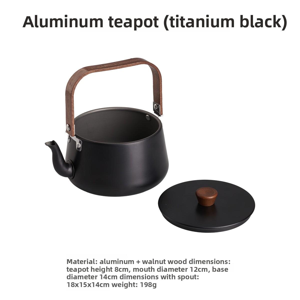 Portable 1.1L Aluminum Alloy Cookware Large Capacity Outdoor Camping Teapot for Picnics