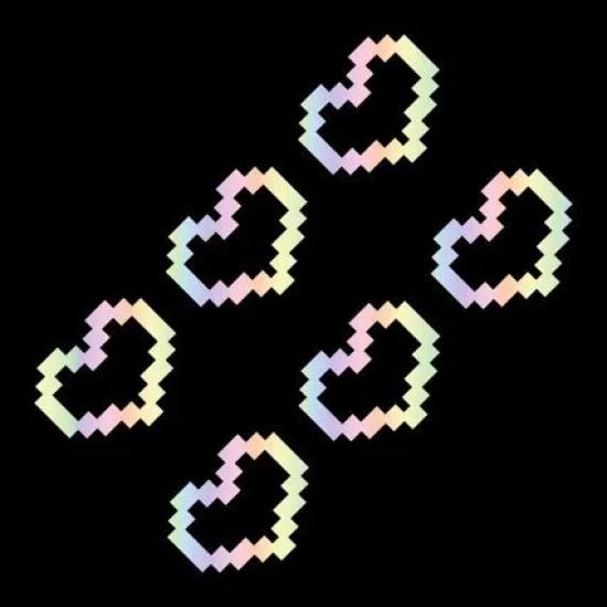 6PCS Mosaic Heart-shaped Pixel Heart-shaped Car Window Decoration, Waterproof Headlight and Taillight Decoration Stickers