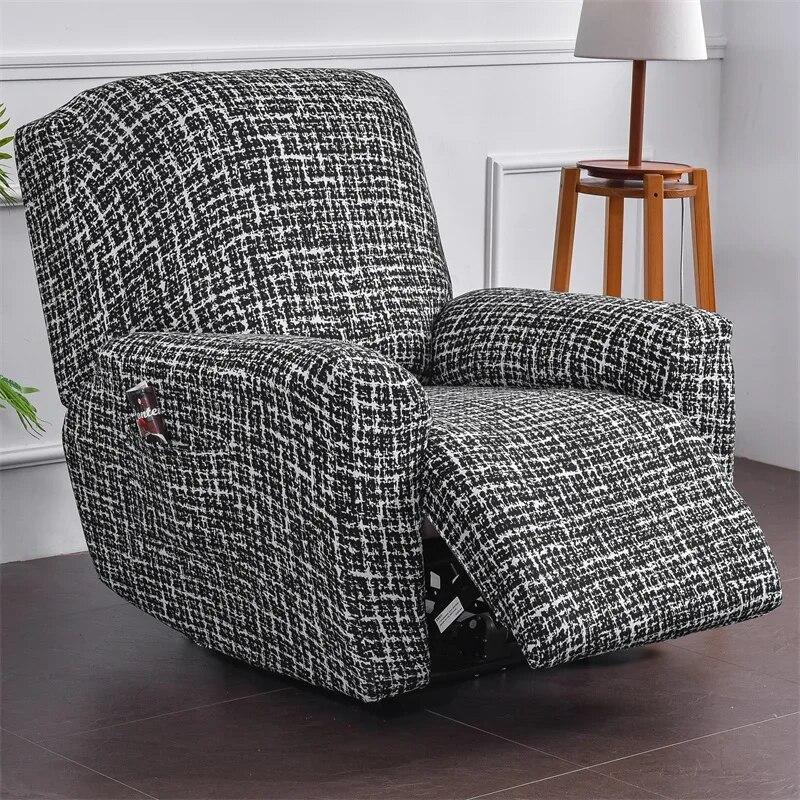 Geometric Recliner Sofa Cover Stretch Spandex Armchair Slipcovers Relax Lazy Boy Chair Covers Furniture Protector Funda Sillon
