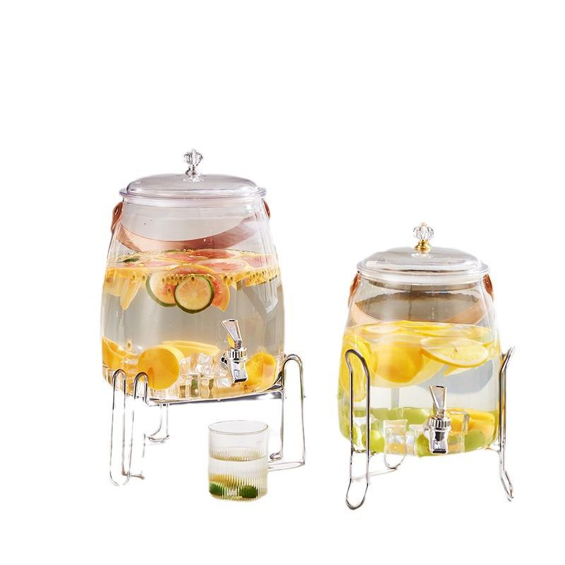 Large Capacity Food-Grade Cold Water Pitcher with Electroplated Faucet for Summer Beverages