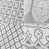 One Antique Embroidered Lace Tablecloth - Solid Color Elegant Flower Cut Process Polyester Square Tablecloth for Home Decor