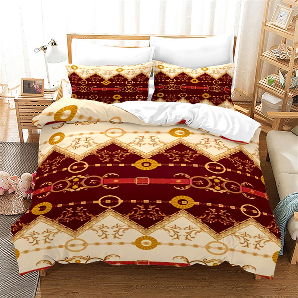 

Comforter Luxury Gold Floral Bohemian Leaves Exotic Geometric King For Children Adult For Bedroom Decorationwarm And Soft Comforter (quilt)-EU Single(135*200cm)3pcs