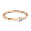 Blue Topaz Round Minimalist Bezel Set Ring - 925 Sterling Silver