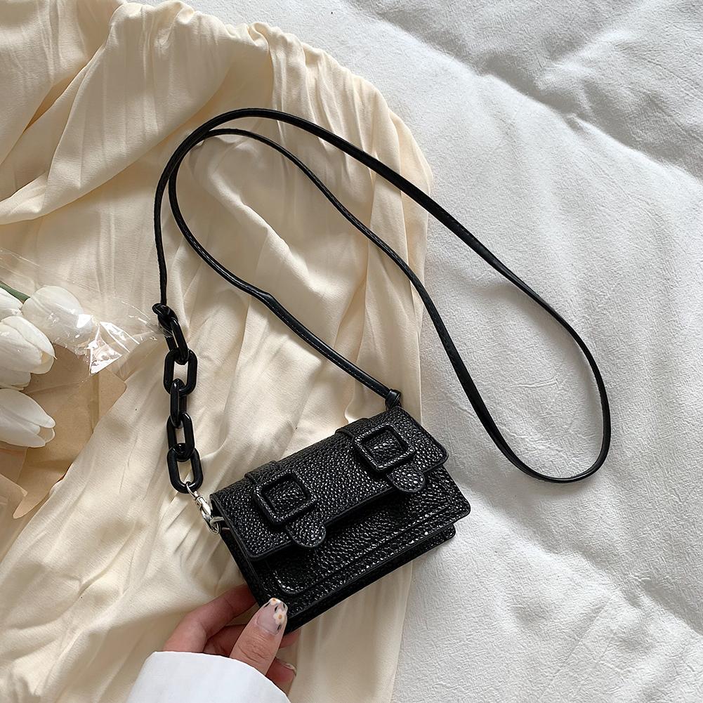 Mini Small Messenger Bag Women Girl Chain Purse PU Leather Brand Designer Handbags Ladies Retro Belt Buckle Crossbody Bags