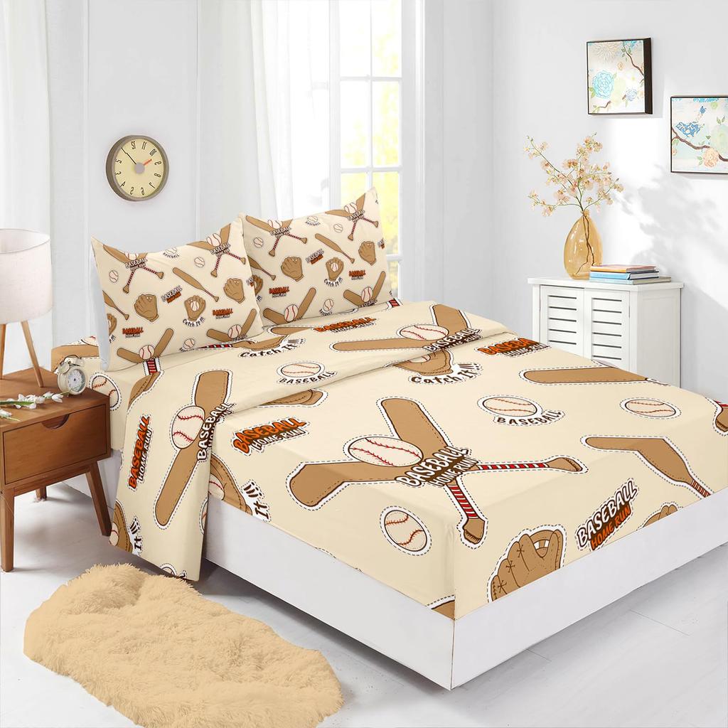 Cartoon apple star pattern bed hat four-piece bedding set bedroom dormitory bedding decoration