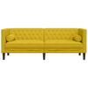 Chesterfield Sofa with Neck Pillows 3 Seater Yellow Velvet