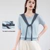 VICTORIA&VERA Women's Striped Faux Two-Piece Knit Top