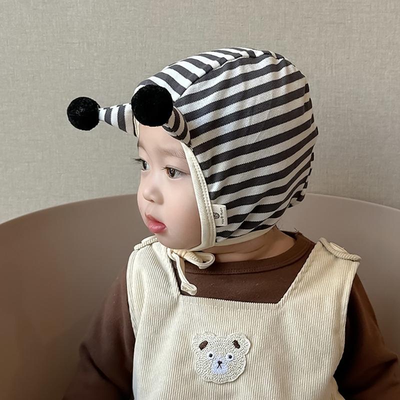 Frühlings Kleinkinder Ohrenklappenmütze mit Antennen-Optik & Verstellbarem Kinnband, 3-12M Säuglings Jungen Mädchen Ohrenschutz Mütze