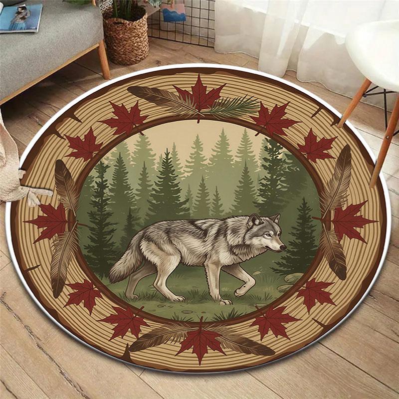 Stumpanimals Round Area Rug,Carpet Rug for Living Room Bedroom Sofa Playroom Decor,Non slip Floor Mat