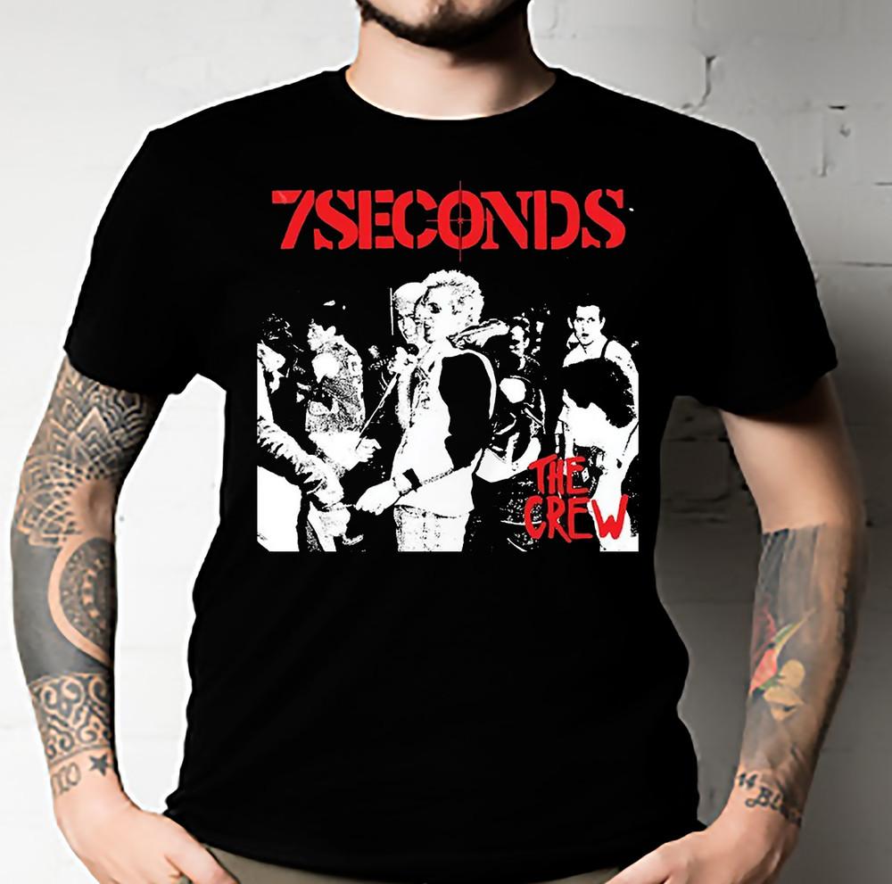 7 SECONDS T-shirt Punk Rock Band Adult Tee Black 100% Cotton New Unisex All Size Unisex T-Shirt M