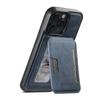 SUTENI M3 For iPhone 14 Pro Max Magnetic Case Cowhide Texture Leather Back Cover with Card Bag Kickstand