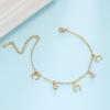 Lucktune Crystal Moon Anklets for Women Stainless Steel Crescent Tassel Sandals Foot Chain Summer Jewelry Boho Beach Accessories
