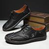 Fashion High Quality Handmade Casual Leather Men Shoes Outdoor Slip On Breathable Walking Shoes Fashion Tooling Shoes Flats Plus Size48