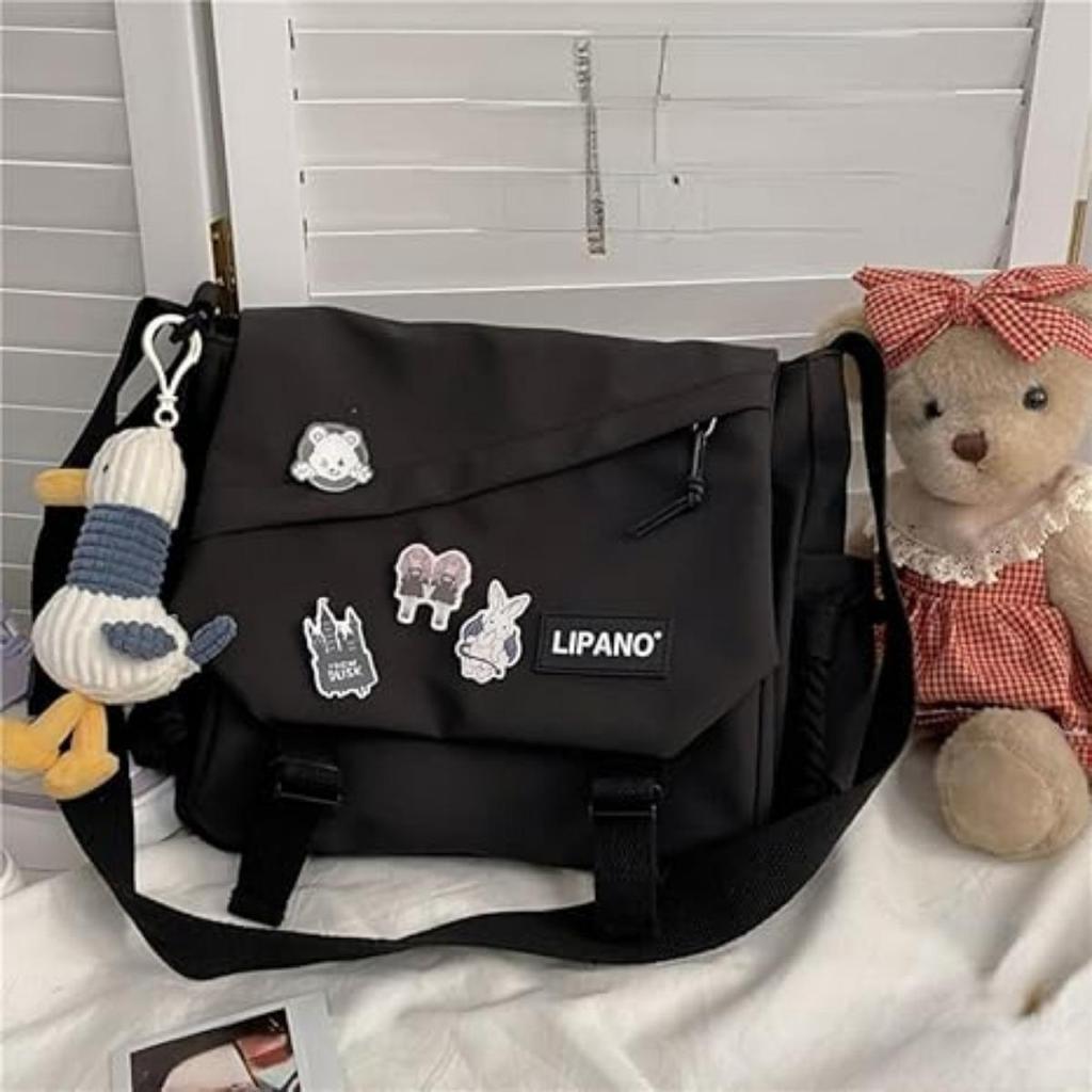 Bolsa Transversal Mochila Kawaii Grande Capacidade Mochila Estética Fofa Casual Viagem Mochilas Mochilas Diárias