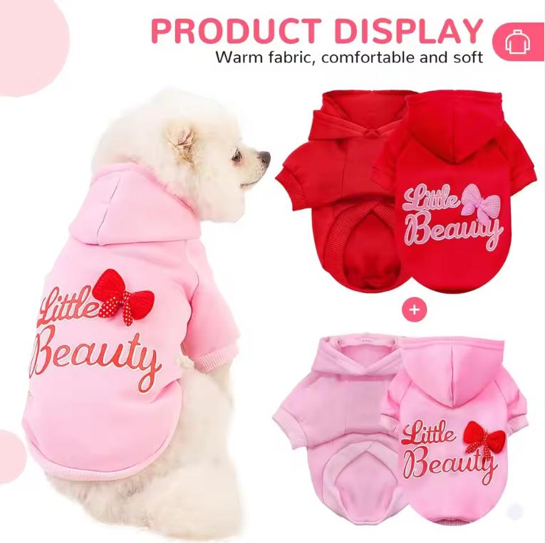 Autumn Winter Dog Clothes for Small Medium Dogs Girls,Fleece Lined Dog Hoodies Sweater Puppy Sweatshirt Chihuahua Yorkie Apparel