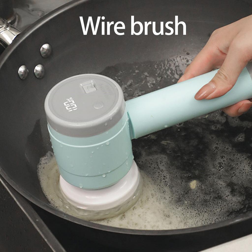 Electric Cleaning Brush USB Rechargeable MultiSurface Scrubber Brush For Kitchen Bathroom With 3 Efficient Brush Heads