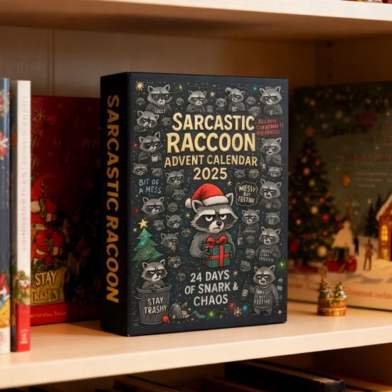 Sarcastic Raccoon Advent Calendar 2025 24 Days Christmas Countdown Calendars with 24 Humor Jokes Cute Raccoon Ornaments Set for Xmas Tree Decor
