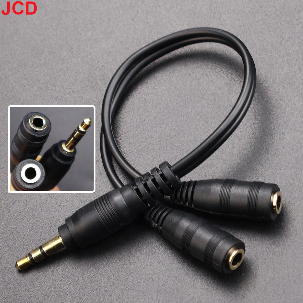 

JCD 1Male to 2 Dual Female Y Splitter Cable 3.5 mm Audio Cable For Earphone Headset Headphone MP3 MP4 Stereo Plug Adapter Jack