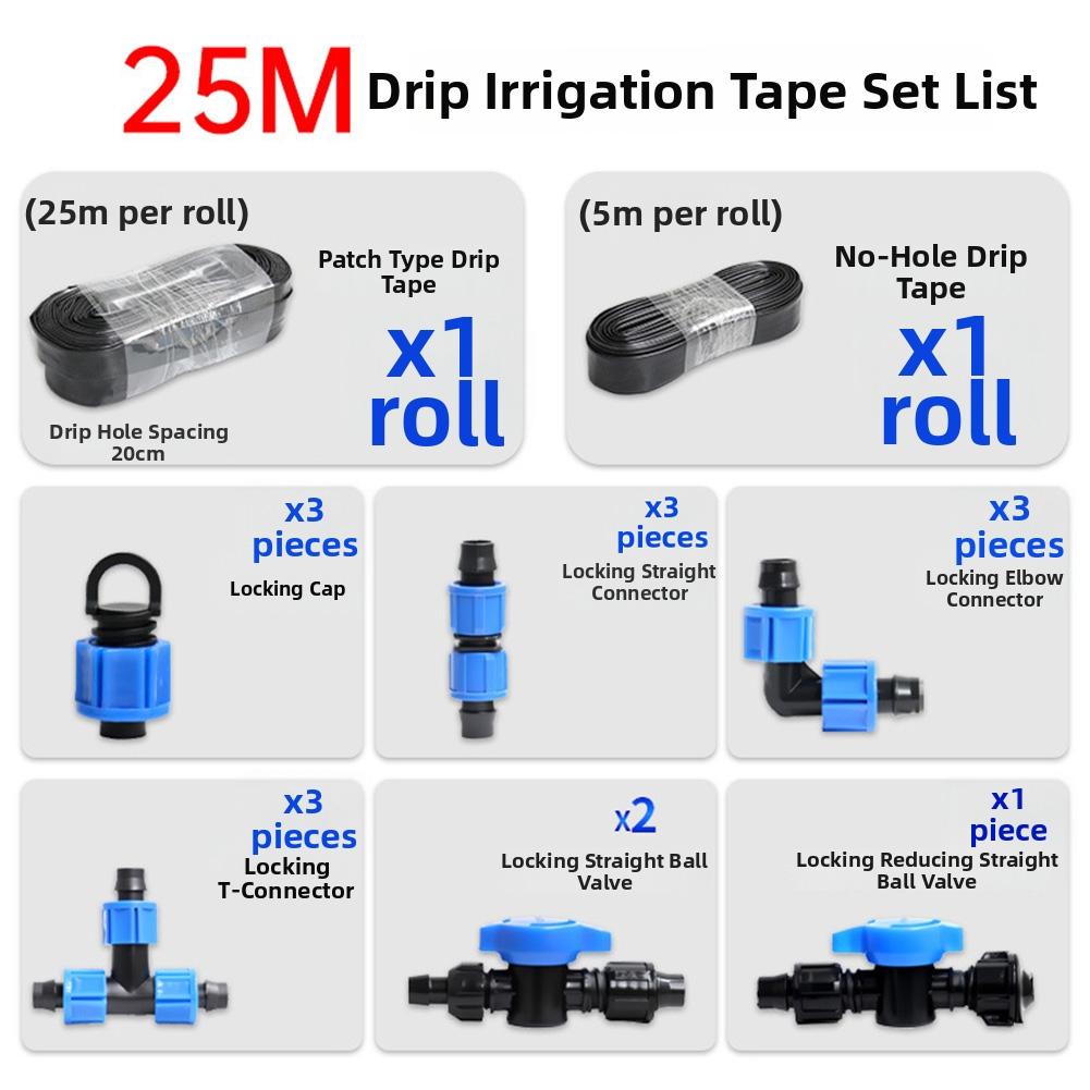 

16mm Irrigation Kit for Raised Beds and Container Gardens Including Multiple Tape Rolls and Standard Locking Fittings