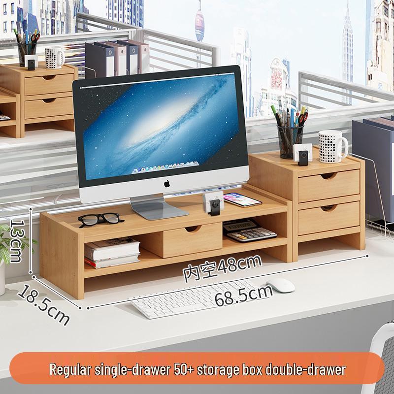 Double-Layer Desktop Monitor Riser & Keyboard Organizer