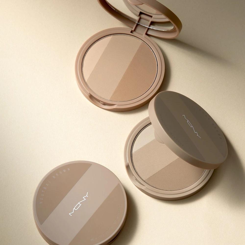 Fake-up Contour Shading Shade Palette 3 Colors 9g Nose Shading Highlighter Beige brown