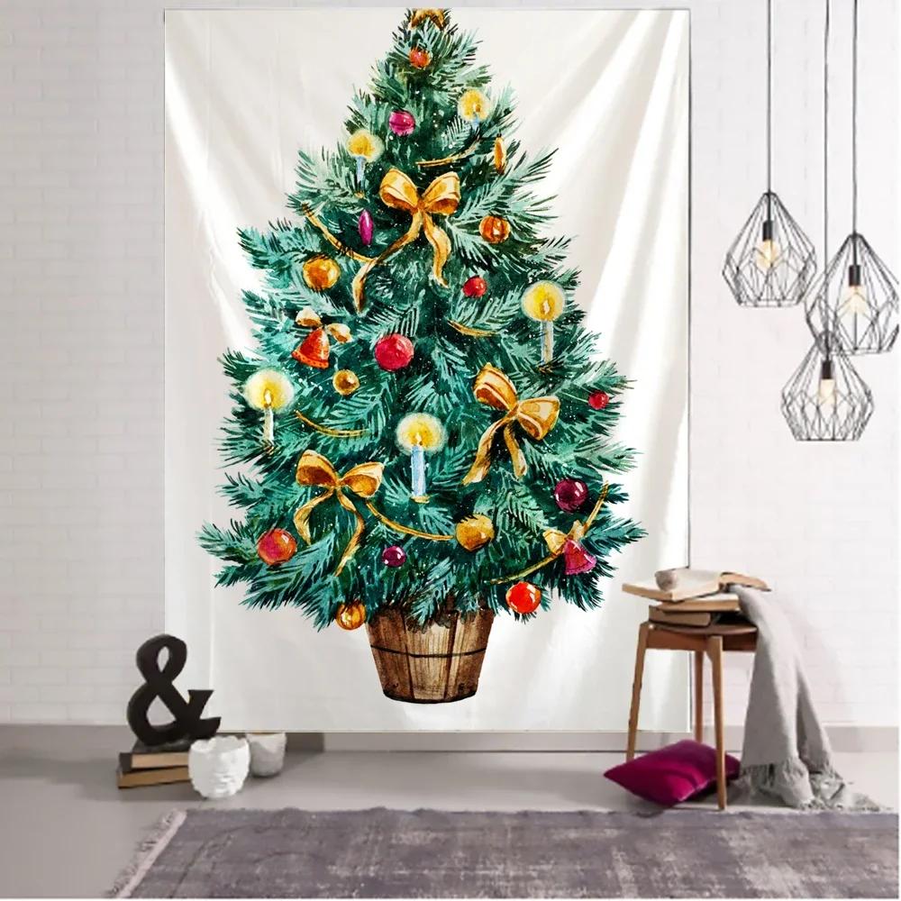 New Year's Christmas Tree Tapestry Decorations Wall Hanging Tapestries Christmas Rugs Home Decoration Beach Mat Tapestries