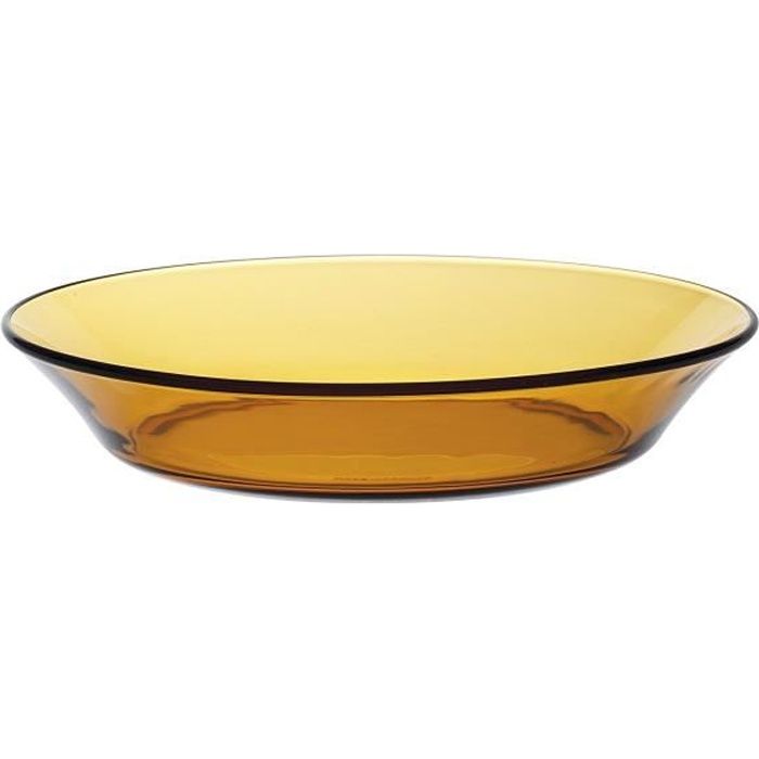 Assiette Creuse - DURALEX - 3007DF06 - Verre Vermeil - 19,5 cm - Compatible lave-vaisselle