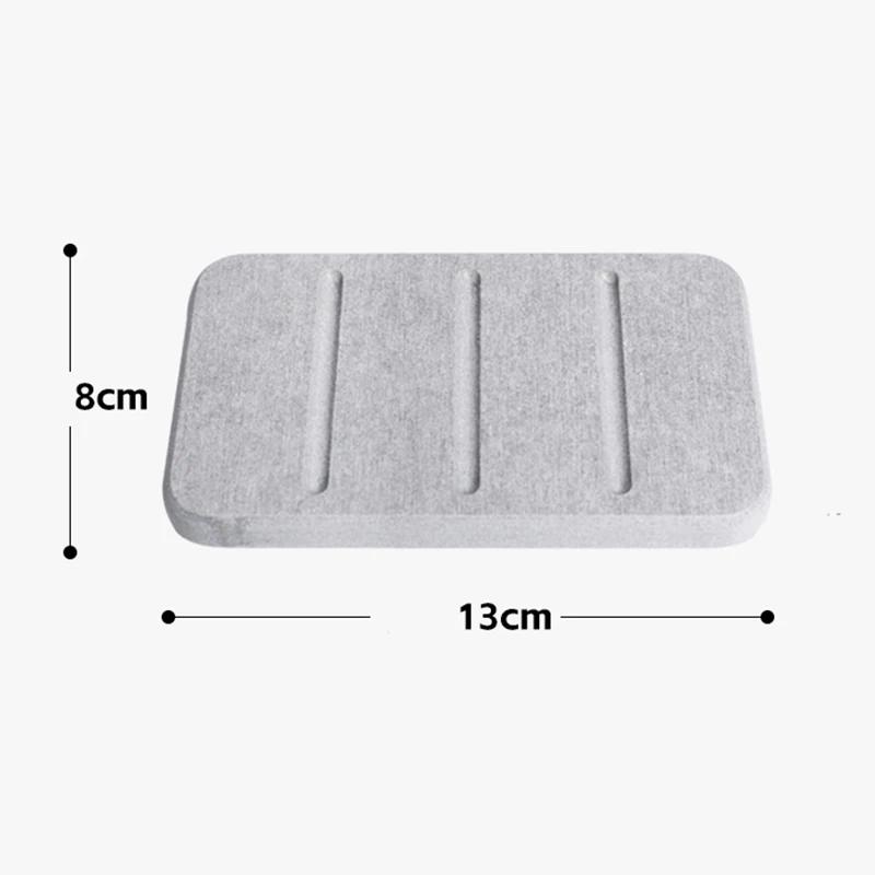 Anti-Slip Diatom Mud Soap Dish Quick-Dry Absorbent Rectangular for Bathroom Countertop Sink Toilet Soap Holder Pad Mat Supplies