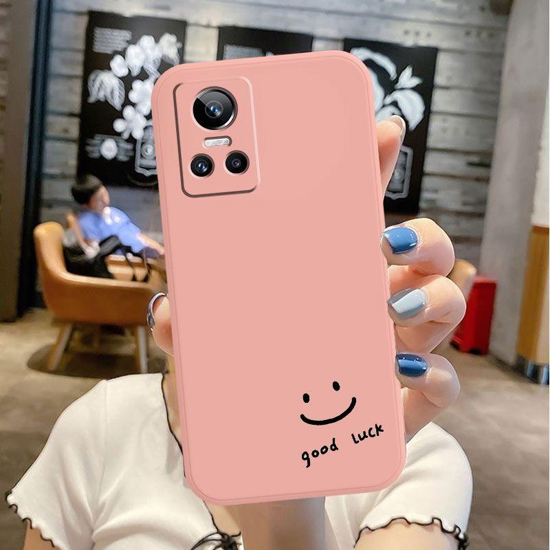 Schwarz und Weiß Einfaches Smiley-Gesicht Geeignet für Realme GTNEO3 Handyhülle RealmegtNeo3 Weiches Silikon