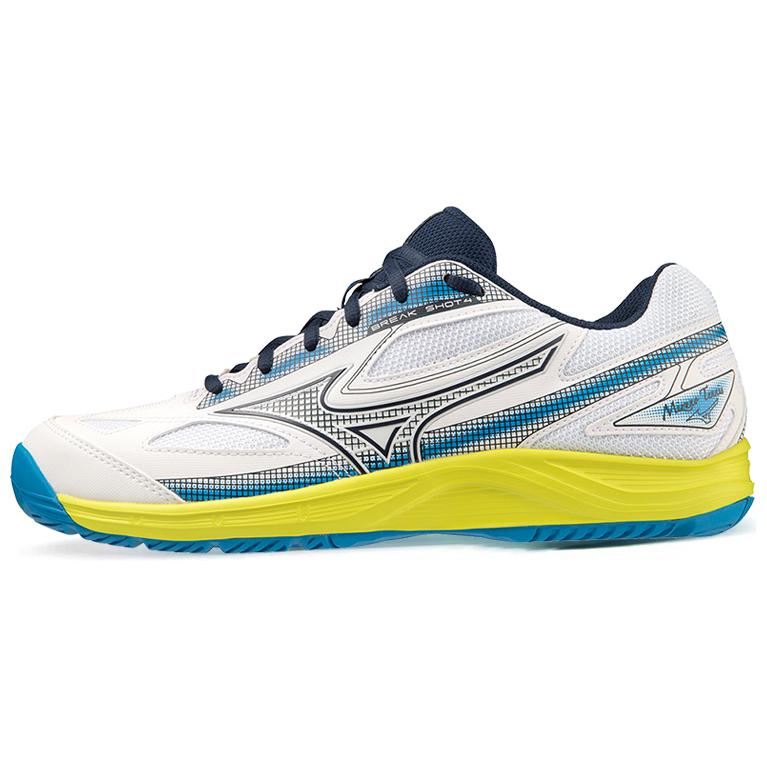 Mizuno Break Shot Comfortable Versatile Non-Slip Durable Low-Top Tennis Shoes Men Sneakers White Blue 61GA234015