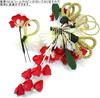 Hair Accessory Set for Furisode and Ceremonies Featuring Red Flowers Two-piece (long-sleeved Kimono) Coming-of-age (wk-077) Tsumami-zaiku (red)