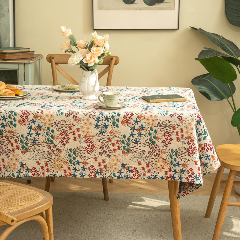 New Home Rectangular Chenille Fabric Jacquard Tea Table Tablecloth Decorative Table Mat Background Cloth