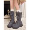 Retro fleece thickened thick-soled snow boots 2026 winter non-slip heightening warm fluffy cotton boots