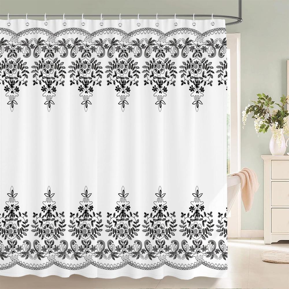 Leaves Plant Tree leaf Small Fresh Shower Curtains Bathroom Curtain Frabic Waterproof Polyester Decor Bathtub Screen with Hooks