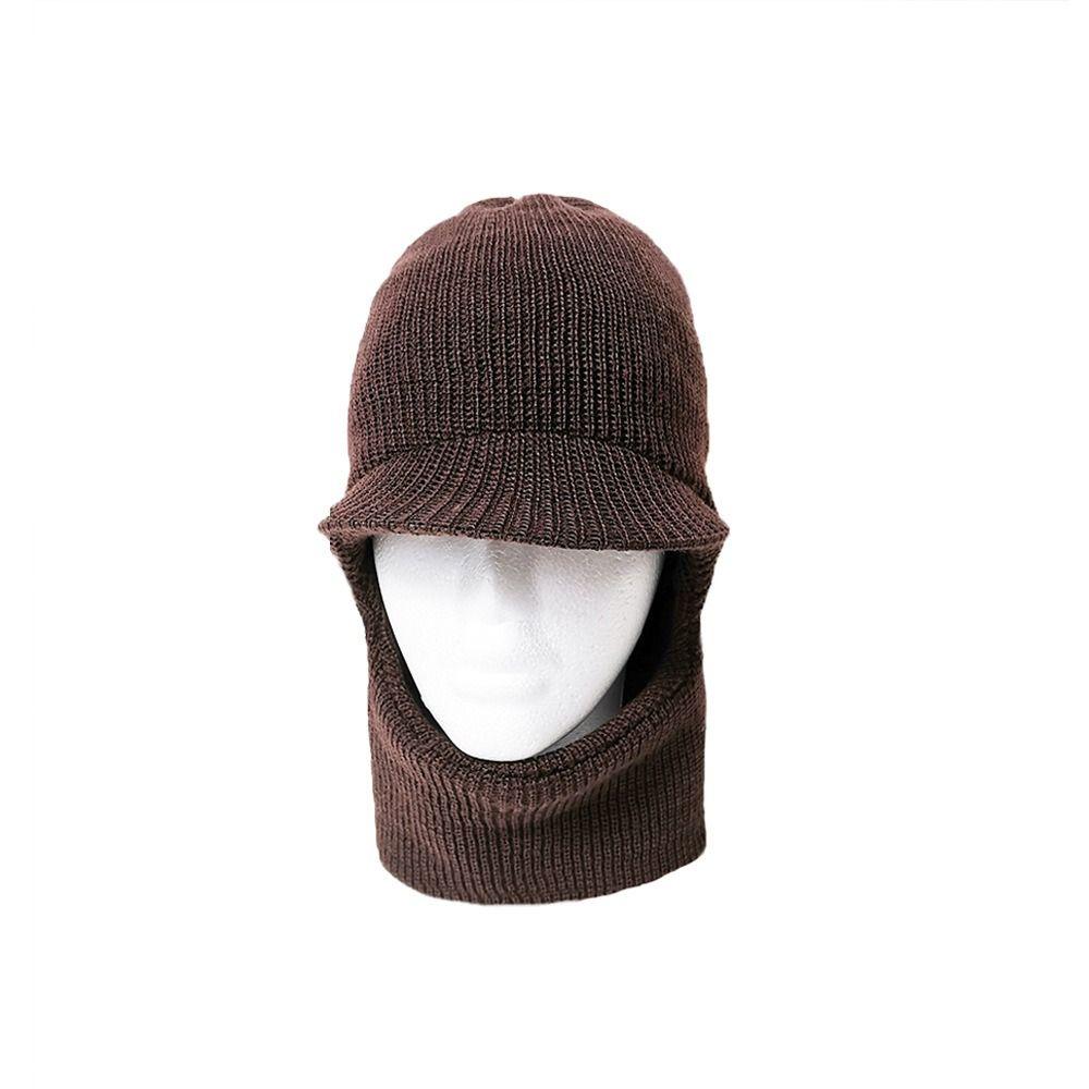 Fashion Woolen Yarn Knitted Winter Hat Warm Ring Scarf Windproof Scarf Cap Plush Thickening With Brim Ski Mask Caps Cycling