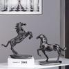 Creative Resin Gold Jumping Horse Sculpture Handicraft Entrance Living Room Ornaments Art Animal War Horse Statue Interior Decor