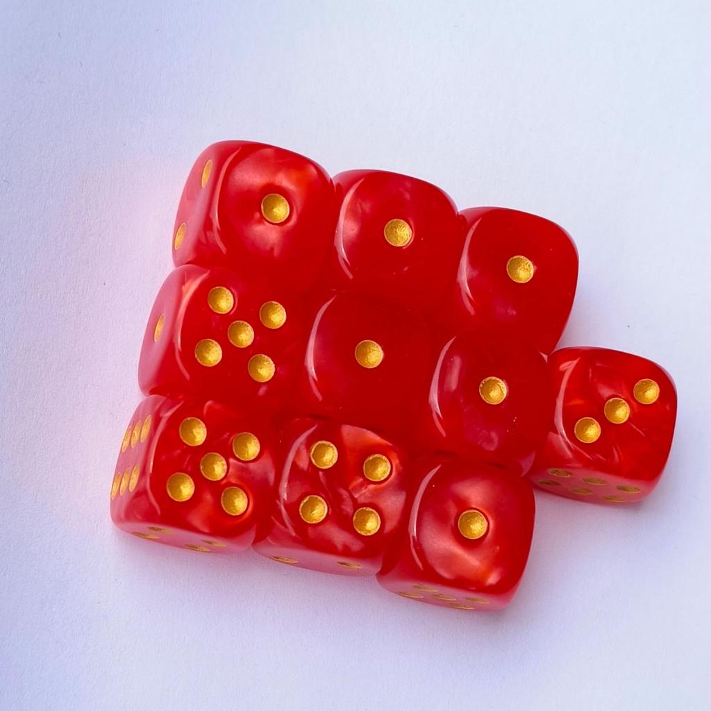 10PCS Set of 12mm Round Pearl Pattern Point Dice Digital Dice Set Rpg COC Dnd Board Game Running Group Entertainment Dice Dnd