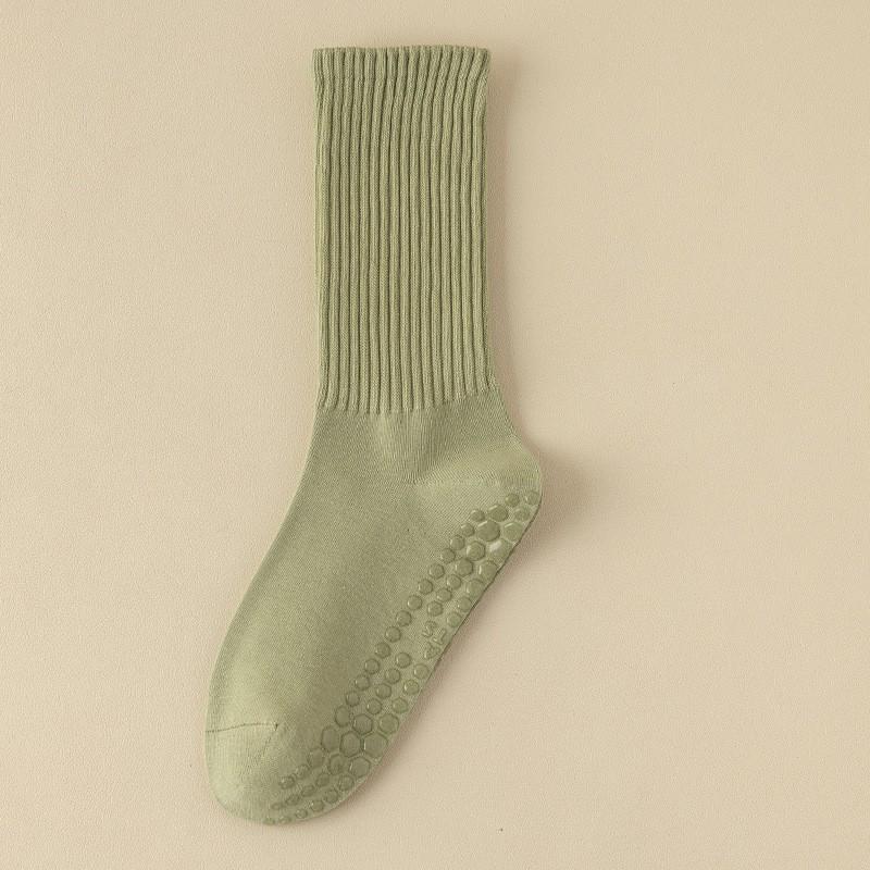 Women's Non-Slip Mid-Calf Yoga & Pilates Socks - Professional Indoor Sports & Fitness Wear for Spring/Summer