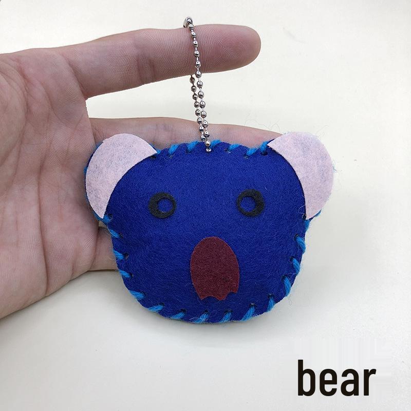 Kit de manualidades para llaveros de animales DIY para niños: Adornos Creativos de Costura No Tejidos