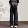 LOMBT Breathable Casual Pants for Men, Spring And Summer Loose-Fit Versatile Wide-Leg Trousers, LD83 Black M