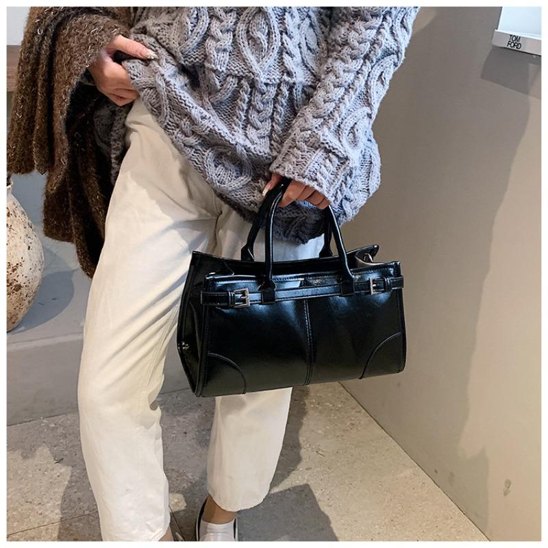 2026 New Fashiable Colorblock Women's Commuter Crossbody Bag Retro Large Capacity Shoulder Bag with WaxInfused Leather