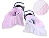 Cobertor grande para bebê para o assento do carrinho, dupla face - Chevron rosa e branco