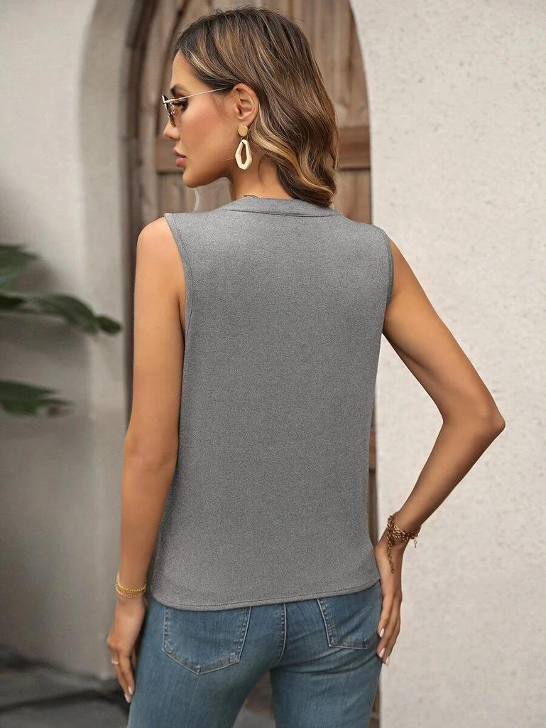 Elegant Pleated V-Neck Vest - 2025 Summer Fashion for Women