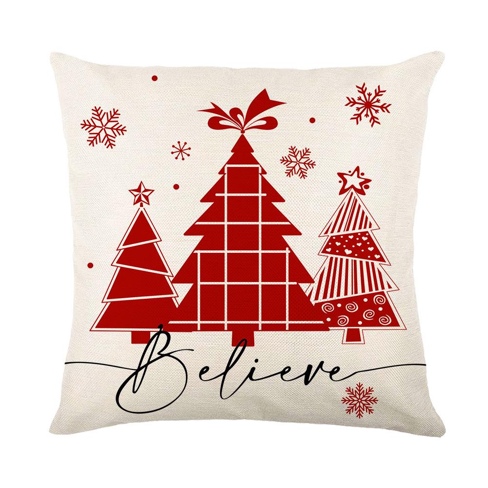 New Christmas Letter Printed Pillow Cover Christmas Tree Snowflake Home Bedroom Pillow Cushion