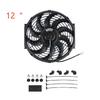 Universal 7/9/10/12/14/16 Inch 12V 80W 2100RPM Car Air Conditioning Cooling Fan Blade Cool Mounting Kit CF-1001 Black CF-1001
