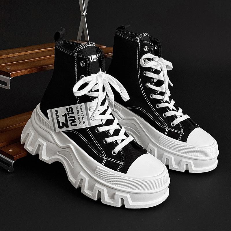 Shoes New Shoes Platform Canvas Shoes Bag Head Leisure Sports High Top Trendy Shoes European Size Large Size Women's Shoes