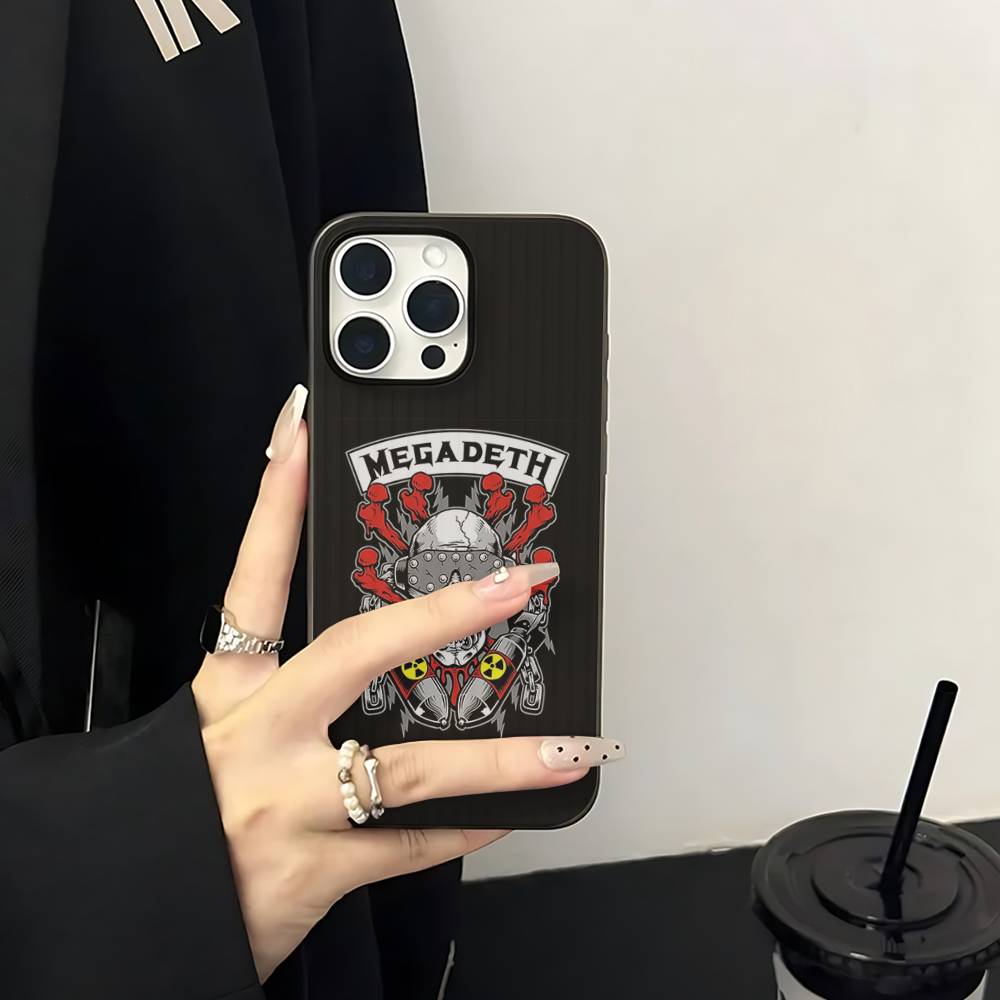 Music Band M-Megadeth For IPhone 16 15 11 12 13 14 17 Pro Max PLUS Pro Soft Corrugated Silicone Back Phone Case