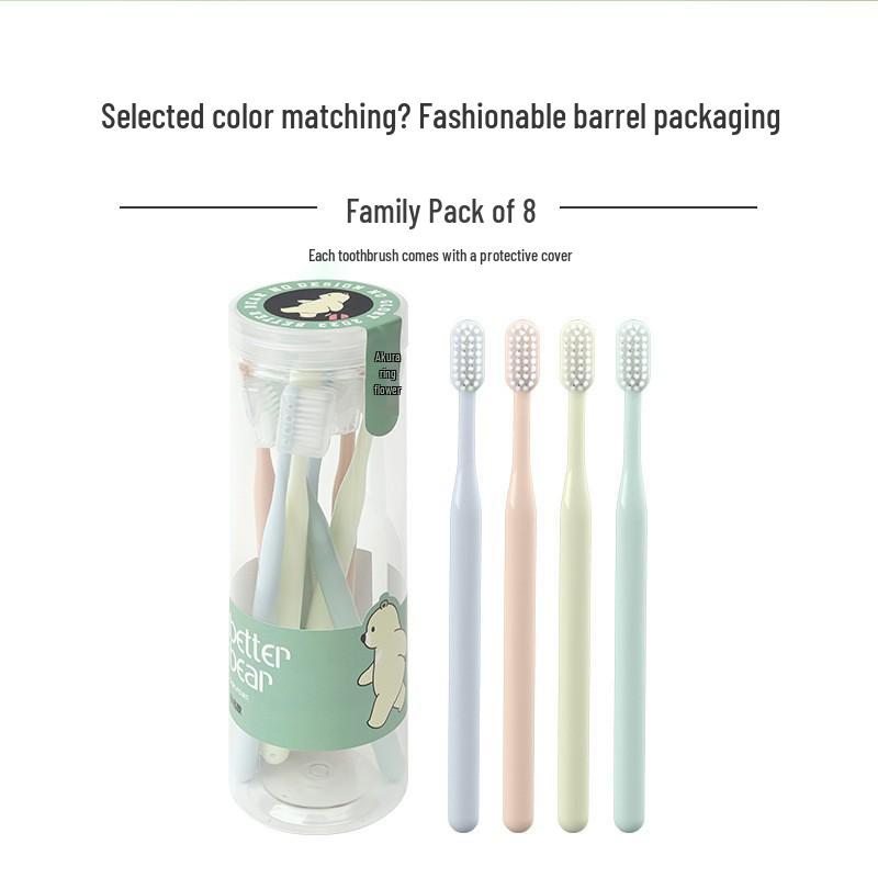 "Sakura Family Pack: Soft Bristle Wide-Head Toothbrush for Unisex Gum Protection"
