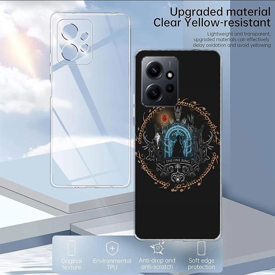 The L-Lord of the R-Rings Phone Case For Redmi Note 14 15 Pro 5G 13 12 Pro Plus 11 11T 11E 11S 10 Pro 10S 9 9S Cover Cell Clear
